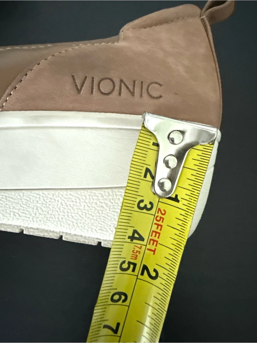 Vionic Leather Jacey Wedge Toffee Orthotic Arch Support